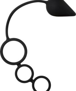 Adam and Eve 3 Rings Cock and Ball Silicone Anal Teaser Kit - Black