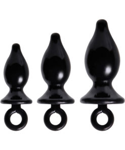 Adam and Eve Anal Training Kit With 3 Butt Plugs - Black