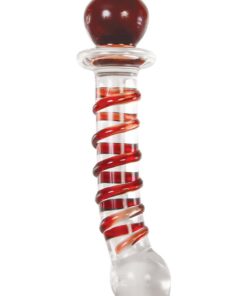 Adam and Eve Eve`s Twisted Crystal Dildo Textured Glass 8in - Red