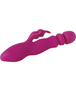 Adam and Eve The Ravishing Rabbit Thruster Rechargeable Silicone Rabbit Vibrator - Pink