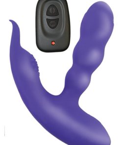 Anal Ese Collection Rechargeable Silicone P- Spot Prostate Stimulator With Remote Control - Purple
