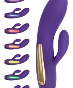 Aurora Rechargeable Silicone G-Spot Vibrator With Mood Lights - Purple