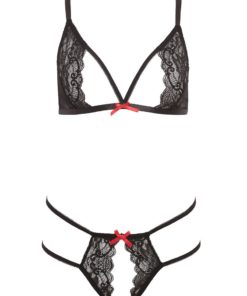 Barely Bare Tie Me Up Lingerie Set Black One Size