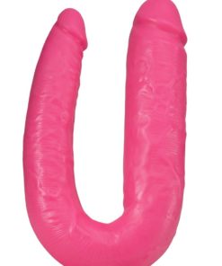 Big As Fuk Double Headed Dildo With Suction Cup 18in - Pink