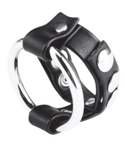 Blue Line C and B Gear Metal Cock Ring With Adjustable Snap Ball Strap