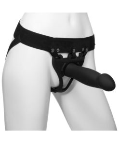 Body Extensions Be Bold Silicone Strap-On Harness with Hollow Dildo 8in (2 Piece Kit) - Black