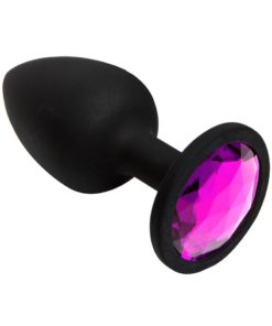 Booty Bling Jeweled Silicone Anal Plug - Small - Pink