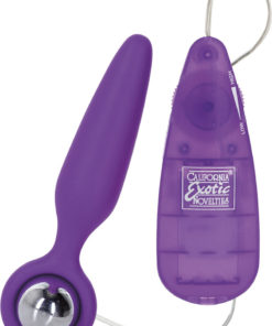 Booty Call Booty Glider Silicone Vibrating Butt Plug with Remote Control - Purple