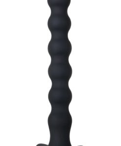 Bottoms Up Rechargeable Silicone Beaded Anal Vibrator - Black
