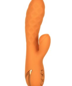 California Dreaming Newport Beach Babe Rechargeable Silicone Thumping Vibrator - Orange