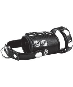 CandB Gear Cock Ring With Ball Stretcher And Optional Weight Ring Black 2 Inch