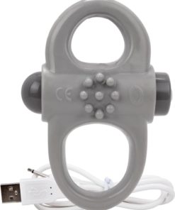 Charged Yoga Rechargeable Silicone Waterproof Cock Ring Grey