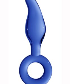 Chrystalino Gripper Glass Wand Dildo 7in - Blue