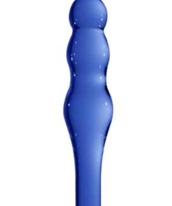 Chrystalino Lollypop Glass Wand Dildo 7in -Blue