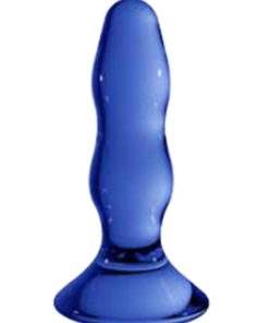 Chrystalino Pleasure Glass Butt Plug 4.5in - Blue