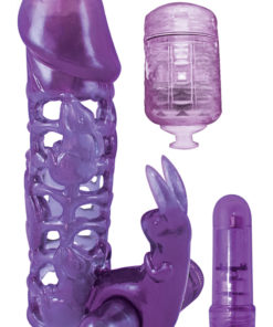 Clit Tickler Penis Extender Vibrating Sleeve - Purple