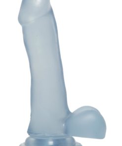 Crystal Jellies Slim Dildo with Balls 6.5in - Clear