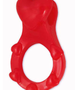 Doc Johnson Love Ring Vibrating Cock Ring With Bullet - Red