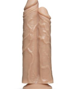 Dr. Skin Double Trouble Dual Penetrating Dildo With Suction Cup 10.5in - Vanilla