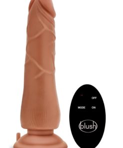 Dr. Skin Vibrating Dildo With Remote Control 9in - Caramel