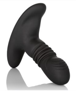 Eclipse Thrusting Rotator Probe Silicone Rechargeable Vibrating Butt Plug With Remote Control - Black
