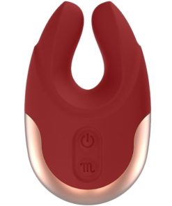 Elegance Lavish Silicone Rechargeable Clitoral Stimulator Vibrator - Red