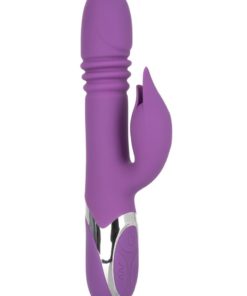 Enchanted Kisser Rechargeable Silicone Thrusting Rabbit Vibrator - Purple