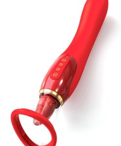 Fantasy For Her Her Ultimate Pleasure 24K Gold Luxury Edition Silicone Vibrating Multi Speed USB Rechargeable Clit Stimulator Waterproof Red