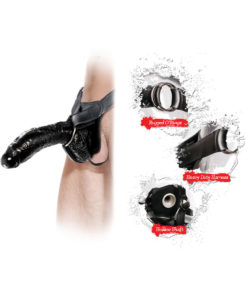 Fetish Fantasy Extreme Hollow Strap-On Dildo And Harness 10in - Black