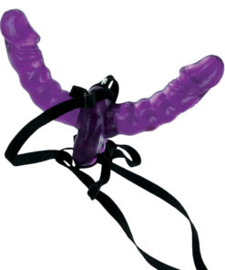Fetish Fantasy Series Double Delight Strap-On Double Sided Dildo And Harness 6in - Purple