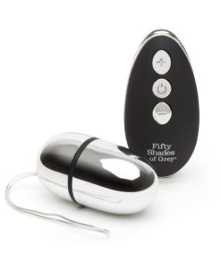 Fifty Shades of Grey Relentless Vibrations Silicone Pleasure Egg With Remote Control - Silver