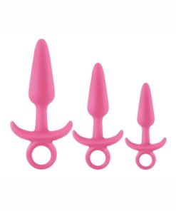 Firefly Prince Trainer Kit Silicone Butt Plugs Glow In The Dark - Pink