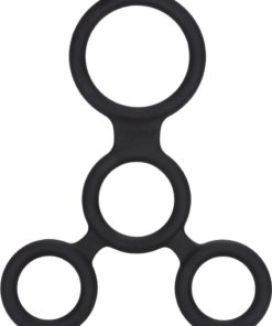 Full Erection Spreader Silicone Cock Ring - Black