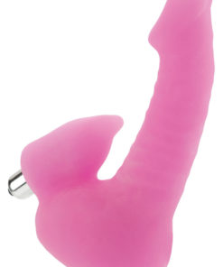 Glow In The Dark Double Trouble Glow Bliss Dong With Vibrating Teaser Waterproof Pink