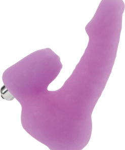 Glow In The Dark Double Trouble Glow Kiss Dong With Vibrating Teaser Waterproof Purple