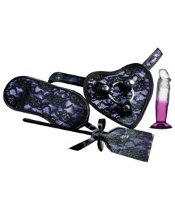 Heart On Deluxe Harness Kit With Straight Dildo - Purple