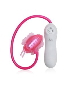Hustler Toys Vibrating and Sucking Butterfly Stimulator Multi-Function Waterproof Pink