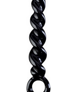 Icicles No 39 Spiraled Glass Wand - Black