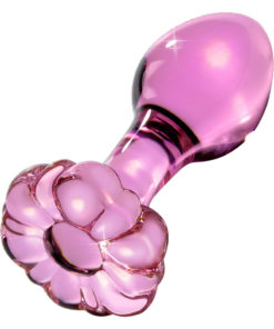 Icicles No 48 Flower Shaped Glass Anal Plug - Pink