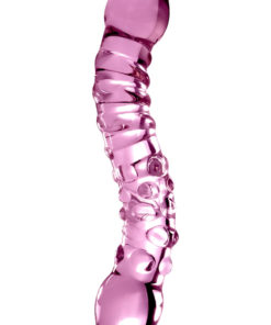 Icicles No 55 Double-Sided Textured Glass Dildo 9in - Pink
