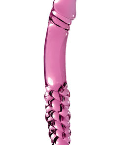 Icicles No 57 Double-Sided Textured Glass Dildo 9in - Pink