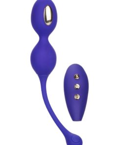 Impulse Intimate E-stimulator Silicone Rechargeable Dual Kegel Balls With Remote Control - Purple
