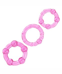 Island Rings Cock Rings (3 Piece Set) - Pink