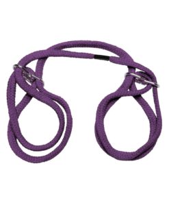 Japanese Style Bondage Cotton Wrist Or Ankle Cuffs - Purple