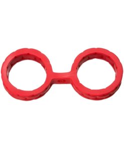 Japanese Style Bondage Silicone Cuffs Large Red 6.9 Inch