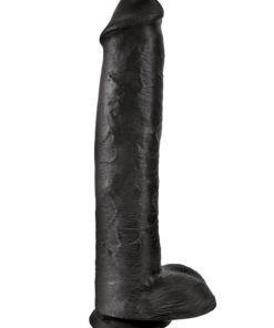 King Cock Dildo with Balls 15in - Black