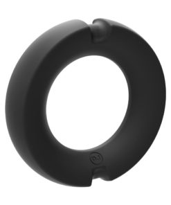 Kink Stretchable Silicone-Covered Metal Cock Ring - 50mm - Black