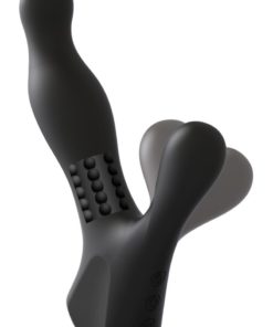 Kink Ultimate Rim Job Rechargeable Silicone Vibrating Prostate Massager With Rotating Ridges - Black