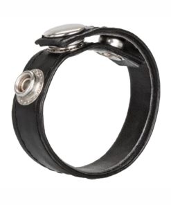 Leather 3 Snap Ring Cock - Black