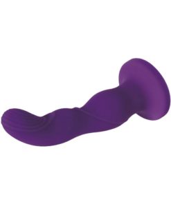 Love Harnessed Rechargeable Silicone Strap On Vibrator - Purple